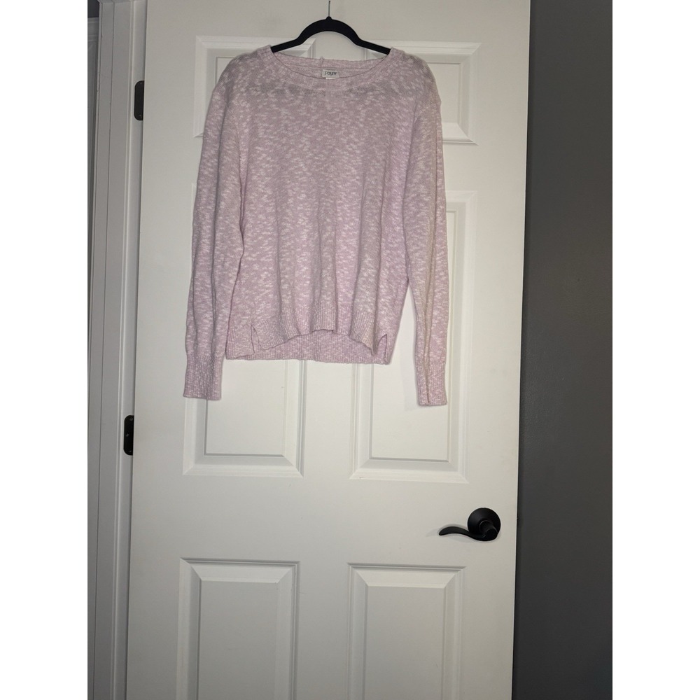 J Crew Lightweight Crew Purple Mix Large Nwt 89.50